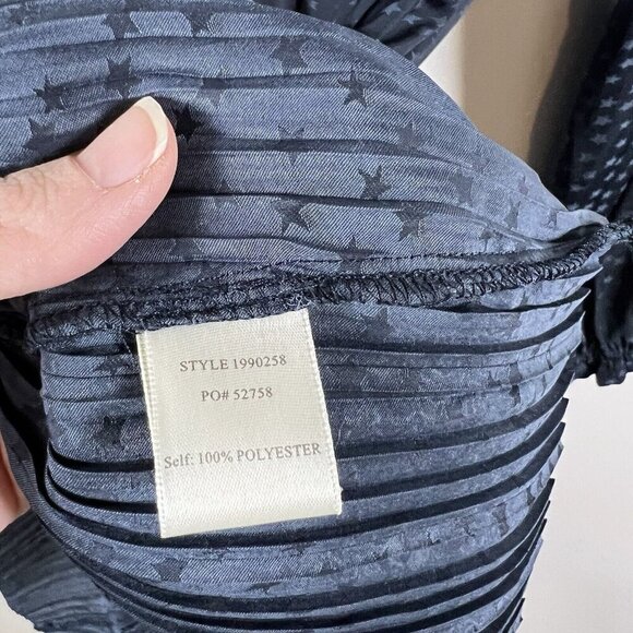 Current Air Anthropologie Blue Star Print Micro Pleat Tiered Dress Size Small - Picture 7 of 10